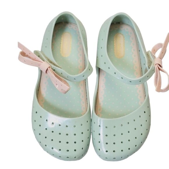 MINI MELISSA Girls' Perforated Jelly Shoes Furadinha X Mary Jane Flats Size 11 - Picture 3 of 12